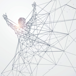 A constellation of makes out the shape of a man who seems to be reaching for something
