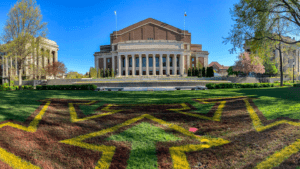 A view of a university building.